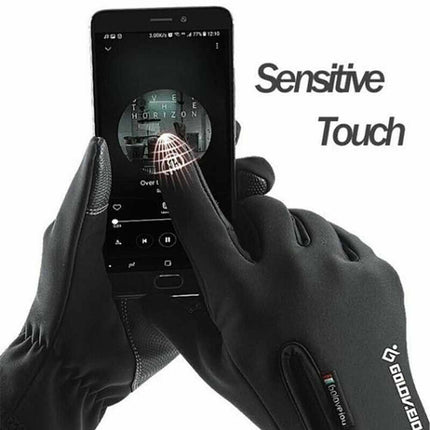 Waterproof Thermal Touch Screen Winter Gloves with Windproof Zipper
