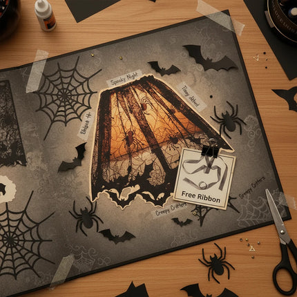 Halloween Lamp Shade & Fireplace Cover, Lace Cobweb Spider Gothic Decor