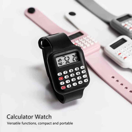 2026 New Kids Rubber Strap Calculator Watch for Girls Students School
