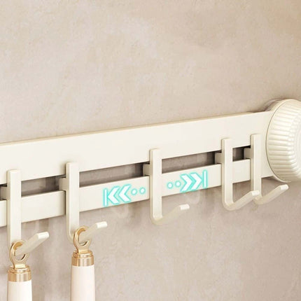 9 Hooks Suction Wall Mounted Coat Hooks, Bathroom Kitchen Utensil Rack