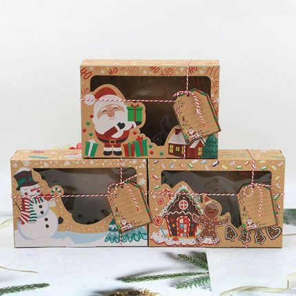 12Pcs Xmas Candy Cookie Gift Boxes Bakery Cupcake Muffin Cake Box