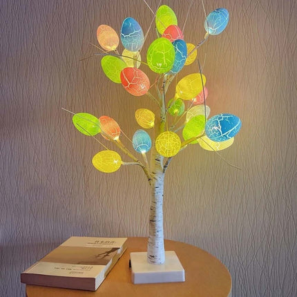 Easter LED Pre-Lit Birch Twig Tree Party Decoration with 24 Eggs