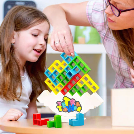 Tetra Tower Game: Stacking Balance Blocks, Educational Toy for Adults