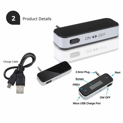 3.5mm Car FM Transmitter Wireless Handsfree MP3 Player Adapter