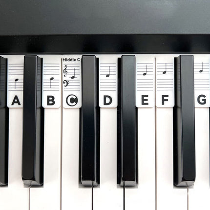 Silicone Reusable Piano Note Stickers for 88-Key Keyboard