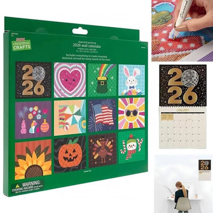 2026 Diamond Painting Calendar Kit – DIY Wall Art with 12 Months