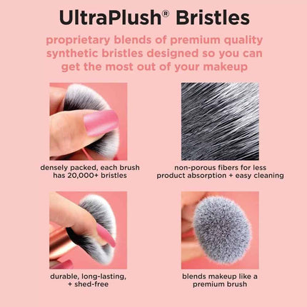9 Piece Real Techniques Makeup Brush Set Naturale RT4266 Foundation Powder
