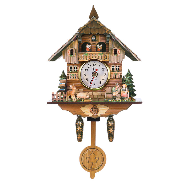 Cuckoo Forest Wall Clock Vintage Rustic Wooden Home Decor Clock