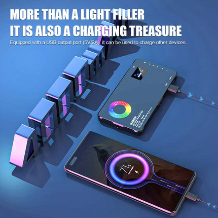RGB LED Fill Light for Camera Video, 2500K-9000K Photography Lamp