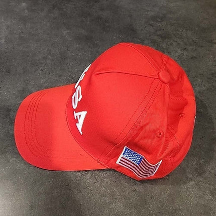 Trump USA 45-47 Embroidered Red White Adjustable Patriotic Cap Hat