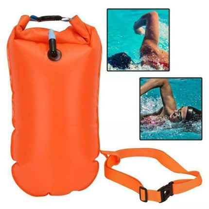 Inflatable Swim Buoy & Dry Bag, Open Water Tow Float, PVC Storage