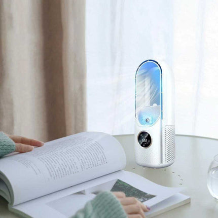 Portable Leafless Electric Fan 6 Speed Silent Timer Air Cooler Conditioner