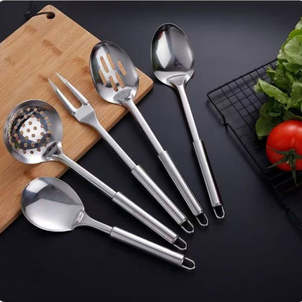 10PCS Stainless Steel Cookware Set with Utensils & Serving Spoons