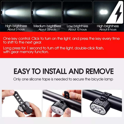 2PCS Super Bright Bicycle LED Light Set Front Rear Waterproof Bike Lamp