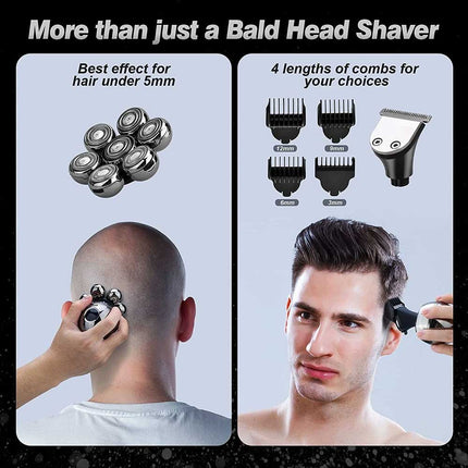 7 Head Electric Shaver Men Bald Beard Hair Skull Trimmer Remover Razor
