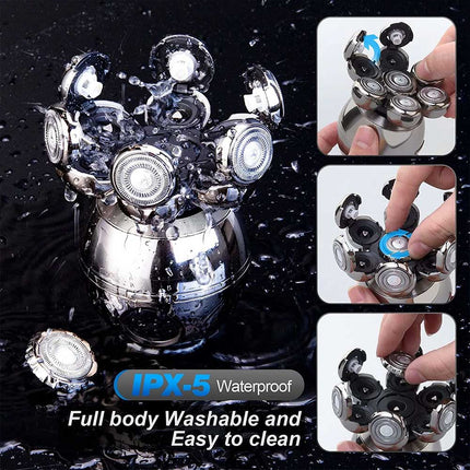 7 Head Electric Shaver Men Bald Beard Hair Skull Trimmer Remover Razor