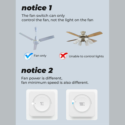 Smart WiFi Ceiling Fan Switch Tuya Wireless APP Remote Controller On Off