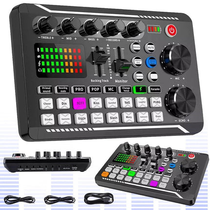 Portable Live Sound Card Audio Interface with DJ Effects & Voice Changer
