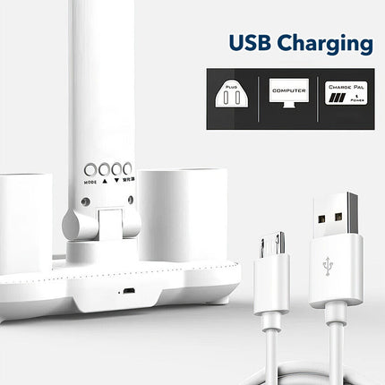 4-in-1 LED Desk Lamp with Fan, Dimmable Reading Light & Night Lamp