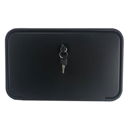 Watermarked Black External Shower Box Lockable Hot Cold Mix Hose Caravan Camper
