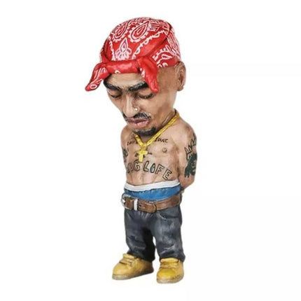 10cm Resin Hip Hop Rapper Statue, Cool Desktop Figurine Gift