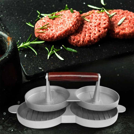 Double Burger Press Hamburger Maker Non-Stick Aluminium Beef Patty BBQ