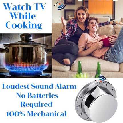 Magnetic Mechanical Kitchen Timer Loud Alarm Chef Cooking Clock
