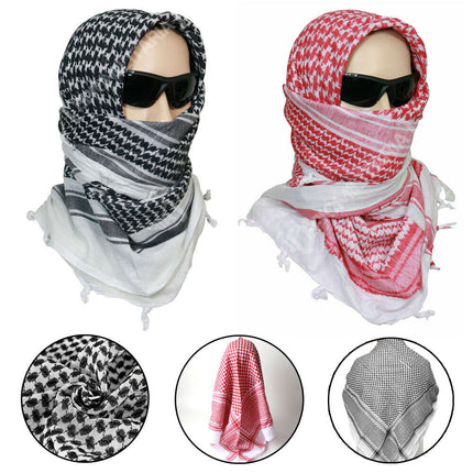 Men Arab Keffiyeh Shemagh Scarf Muslim Turban Palestine Headwrap