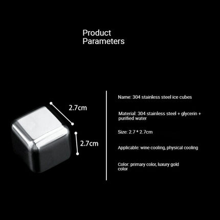 Reusable Stainless Steel Ice Cubes for Whiskey, Chilling Stones with Tong