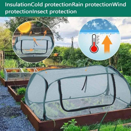 Garden Mesh Plant Cover for Raised Beds, Pop Up Row with Storage Bag