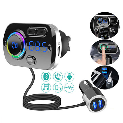 Handsfree Bluetooth 5.0 FM Car Radio MP3 Player USB Charger Adapter