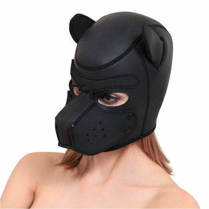 Dog Head Mask Puppy Cosplay Party Role Play Prop Soft Rubber Neoprene Toy