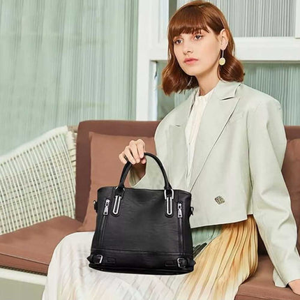 NEW Ladies PU Leather Handbag, Shoulder Tote & Crossbody Purse