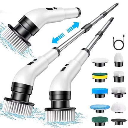 9 in 1 Electric Spin Scrubber Cordless Cleaning Brush Bathroom Power Scrubber