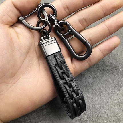 Premium Genuine Leather Car Key Keyring & Stylish Keychain