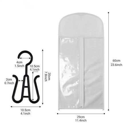 Hair Extension Storage Bag with Hanger, Dust Proof Non-Woven Wig Bag