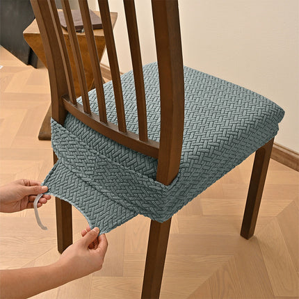 Stretch Dining Chair Seat Covers Jacquard Washable Removable Slipcover