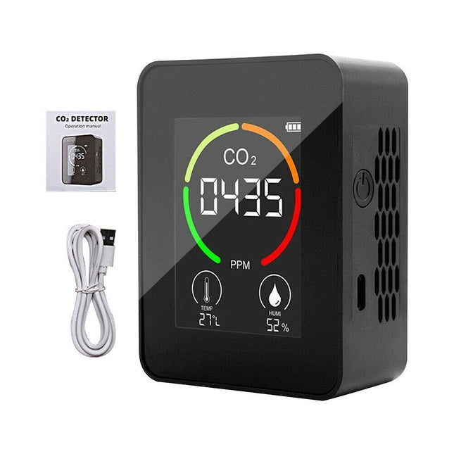 CO2 Monitor, Temperature Humidity Sensor, Air Quality Tester & CO2 Detector