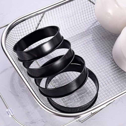 8Pcs Non-Stick 4 Inch Steel Crumpet Rings for English Muffins