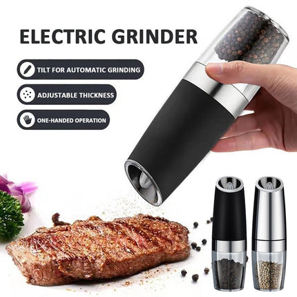 Electric Pepper Mill & Salt Grinder, Gravity Automatic Battery LED