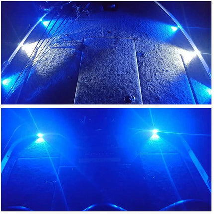10Pcs Marine Boat 6LED Deck Courtesy Lights Waterproof Blue Stern Transom