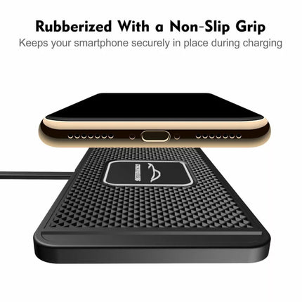 Wireless Car Charger Mat Non Slip Fast Charging Pad with 1M Cable Smartphone
