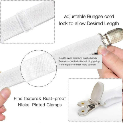 12 Clamps Bed Sheet Grippers, Mattress Fasteners Straps Holders for Fitted