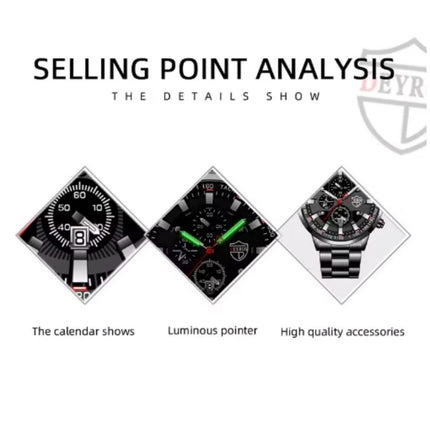 Men's Stainless Steel Watch Business Fashion with FREE Gift Bracelet