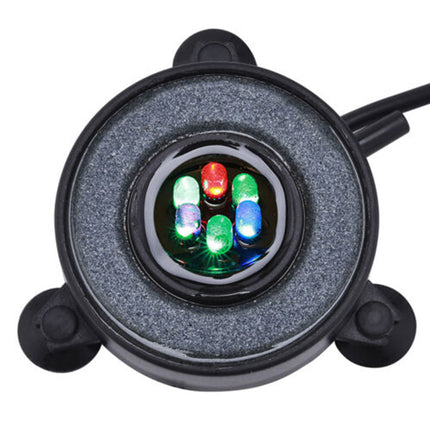 7 Color LED Air Stone Disk Aquarium Bubble Light Fish Tank Lamp