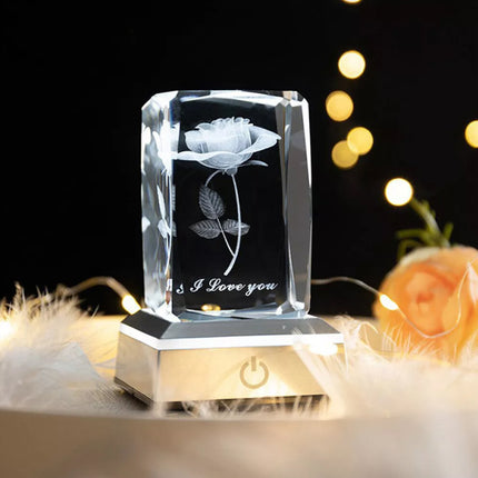 3D LED Light Base Display Stand Square Round for Crystal Art Glass