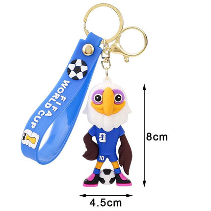 4 Pack 2026 World Cup Mascot Pendant Football Keychain Keyrings