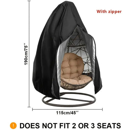 Outdoor Hanging Egg Chair Cover 210D Waterproof Oxford Dust Rain Protection