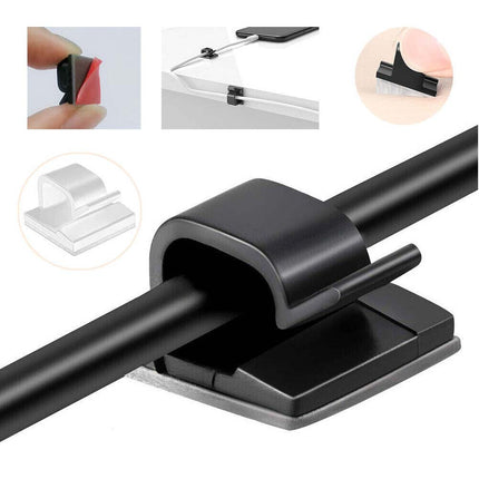 100x Adhesive Cable Clips, Self-Adhesive Wire Holder Organizer