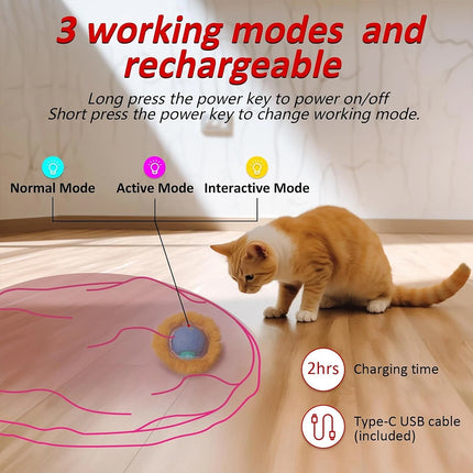 Interactive Cat Toy Chirping Hide Seek Catching Game Ball Smart